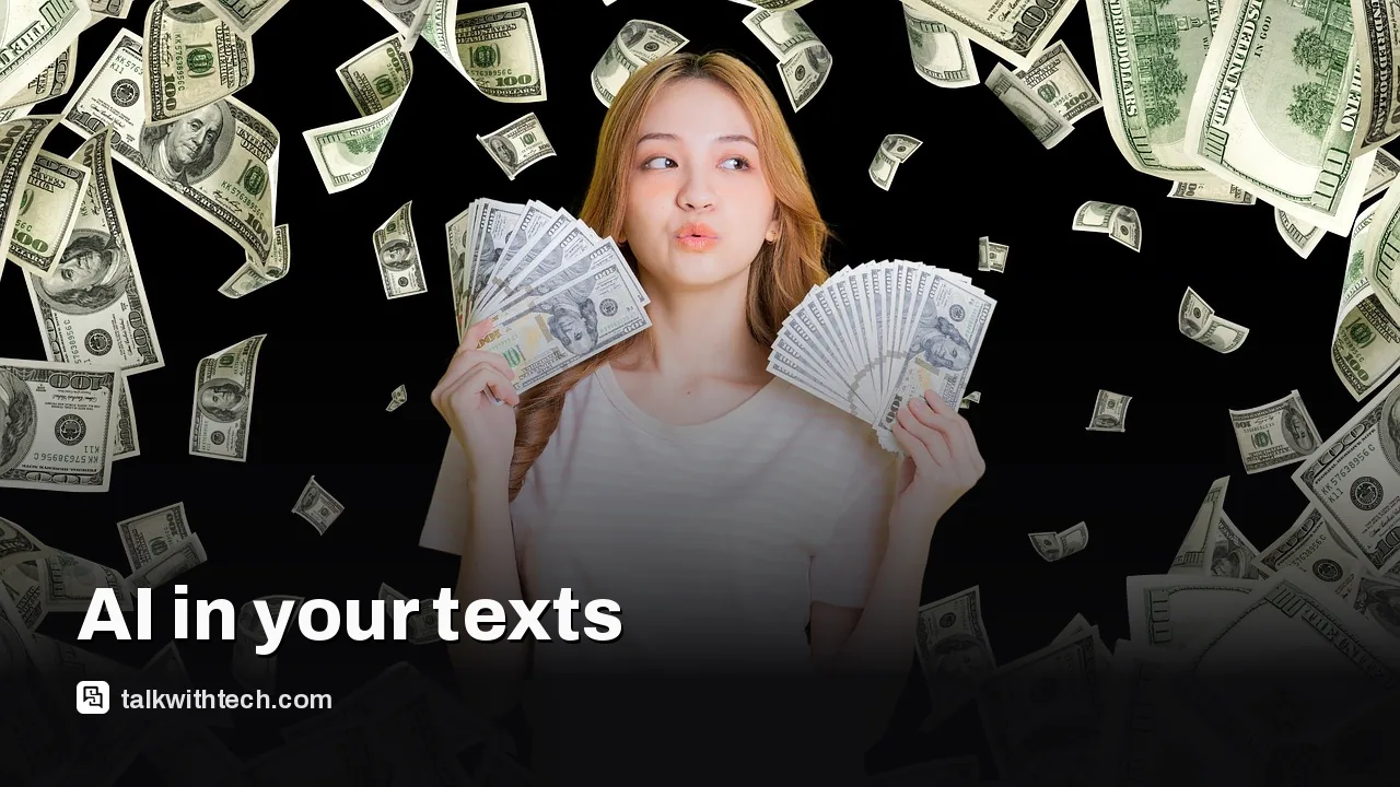Person texting with an AI assistant on a smartphone