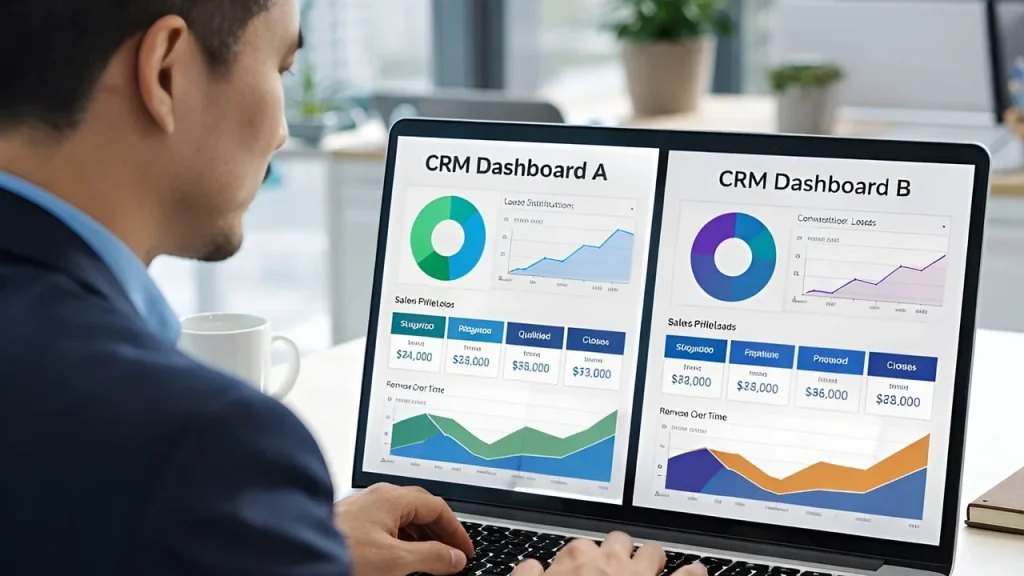 People reviewing an AI workflow dashboard on screens