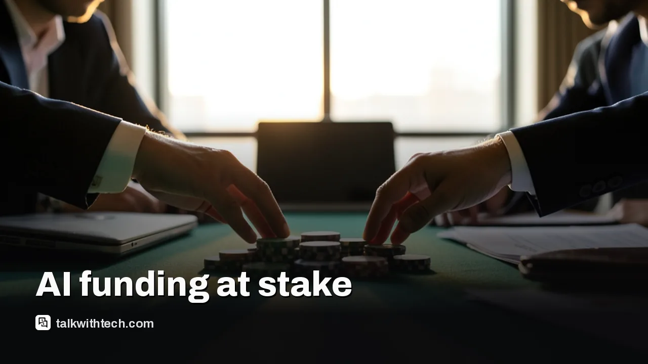 Poker table with chips and briefcase in boardroom, hands reaching in