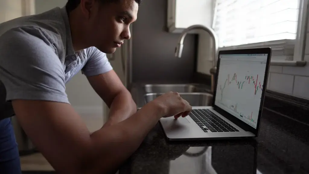 Person reviewing a financial chart on a computer monitor