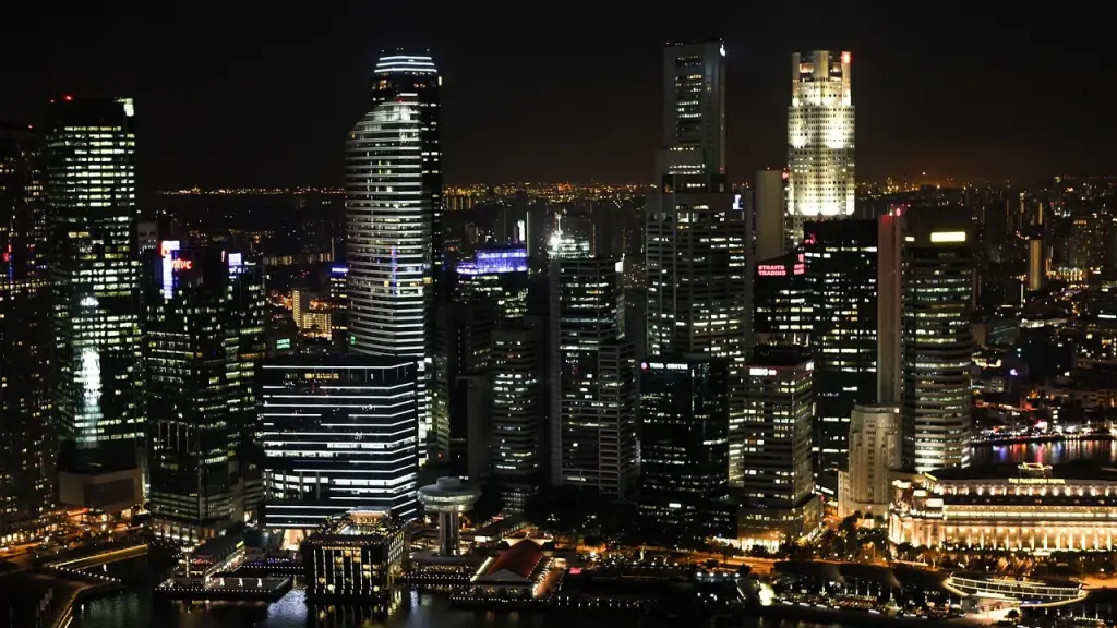 City skyline at night