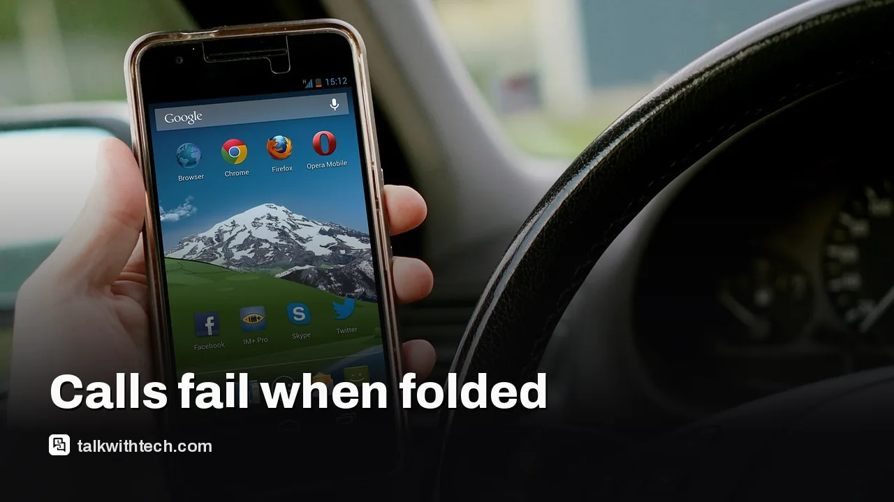 A foldable smartphone in a car mounted device