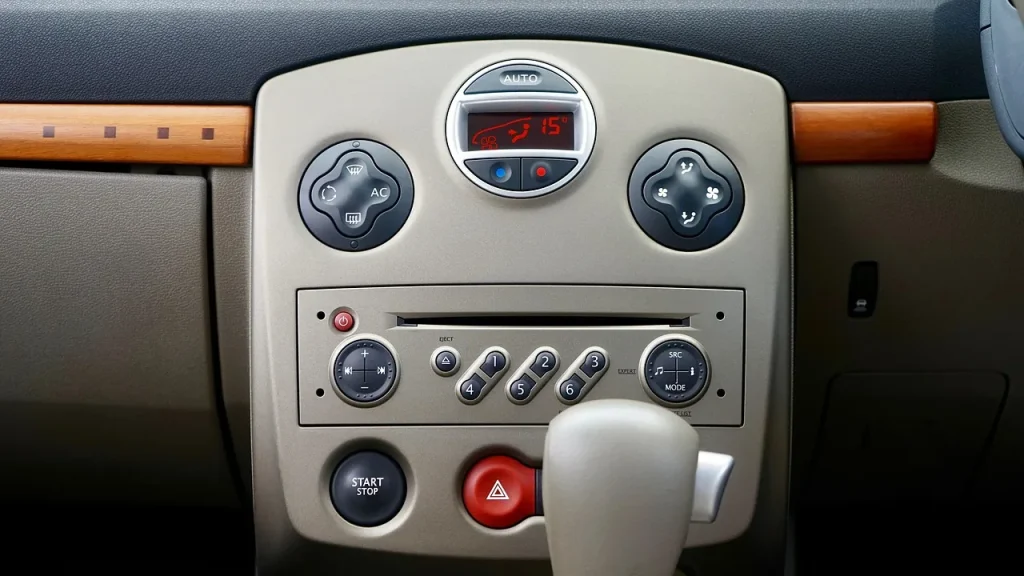 Car infotainment system screen with a phone connected