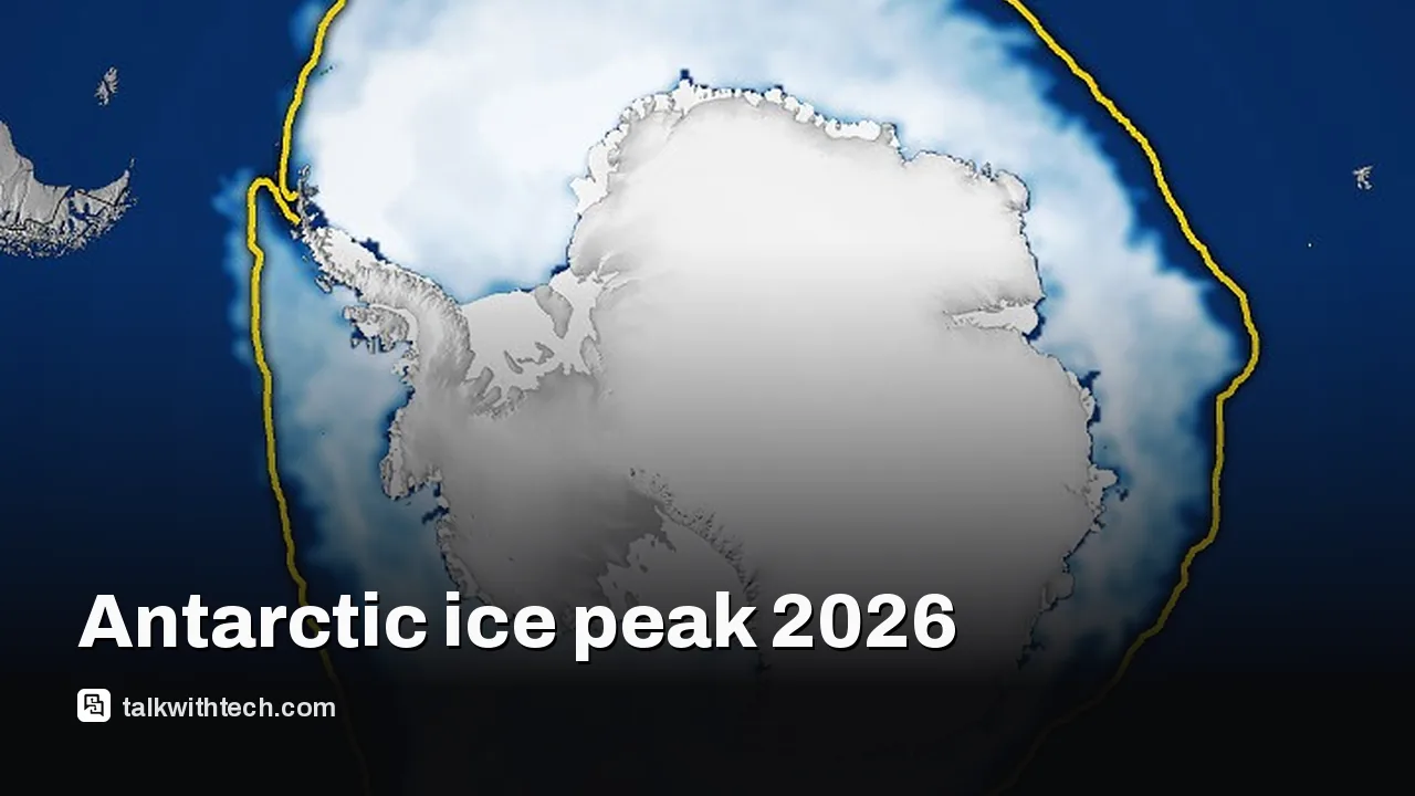 NASA image for: Antarctic sea ice peaked at 17.59 million sq km in 2026