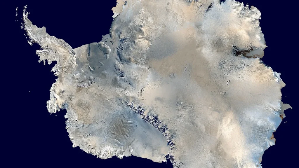 Satellite view of Antarctic sea ice extent