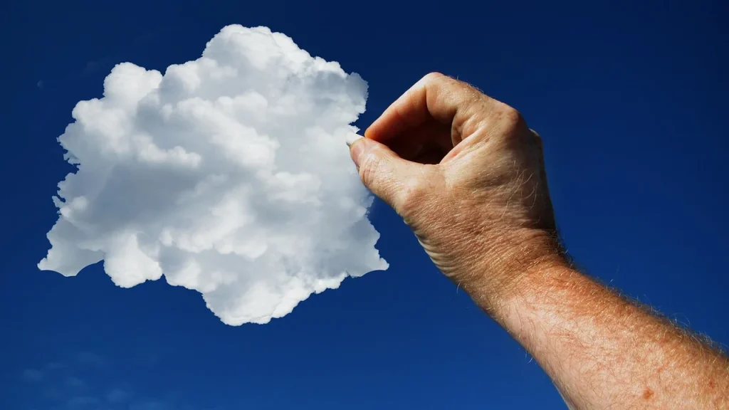 Abstract image of cloud storage with digital folders