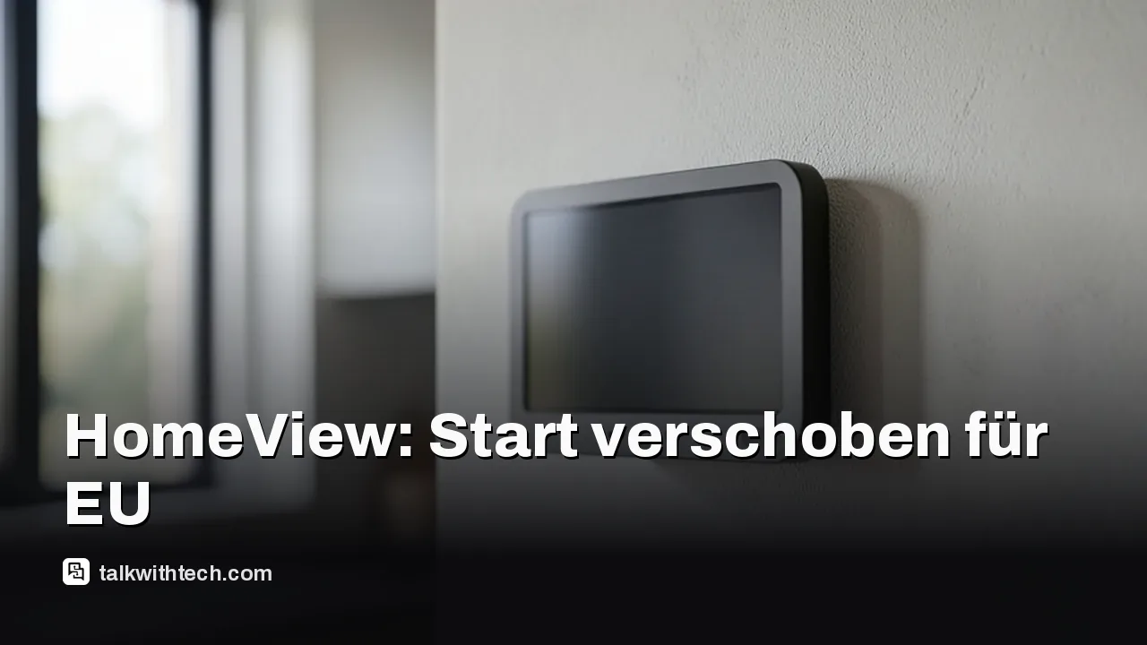 7‑Zoll‑HomeView‑ähnliches Display an Küchenwand, Bildschirm weggewandt