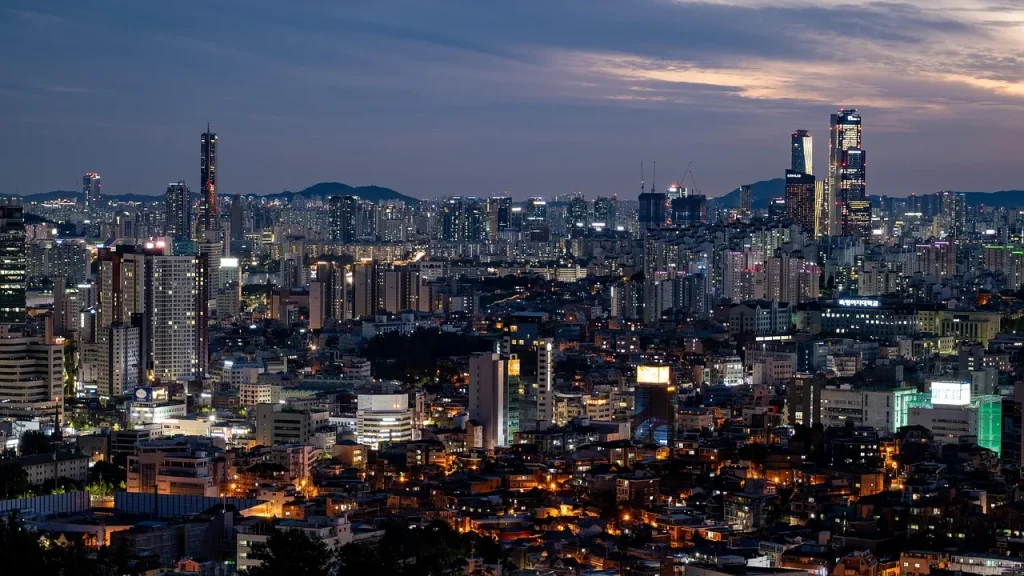 City skyline at night