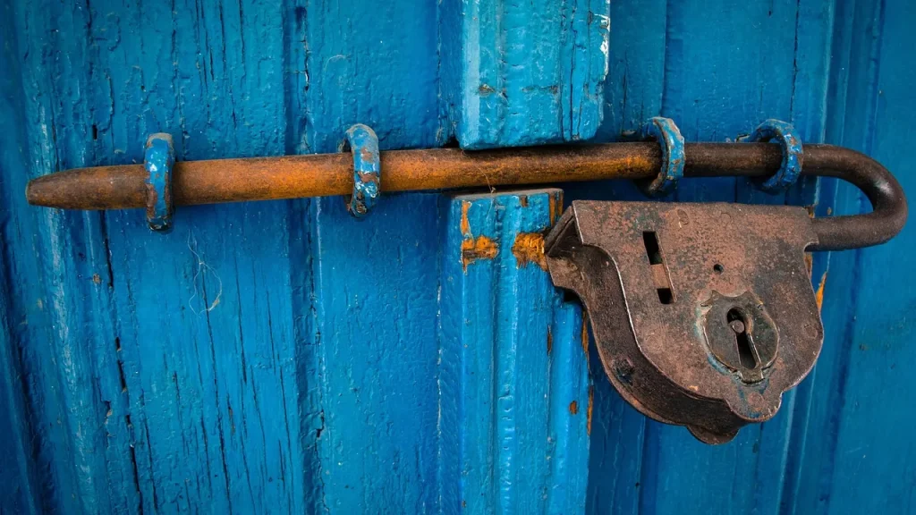 A lock on a front door