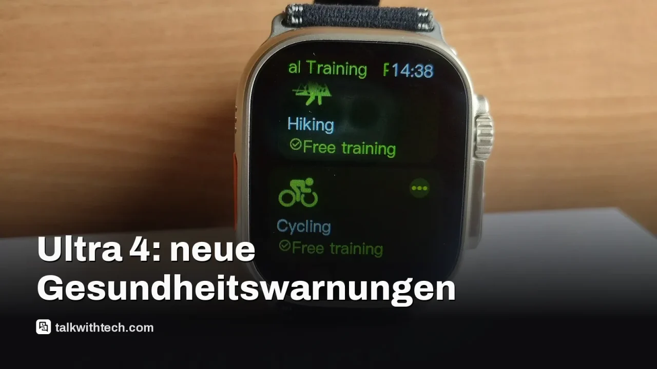 Apple Watch Ultra 4, Produktbild zur Ankuendigung von Gesundheitswarnungen