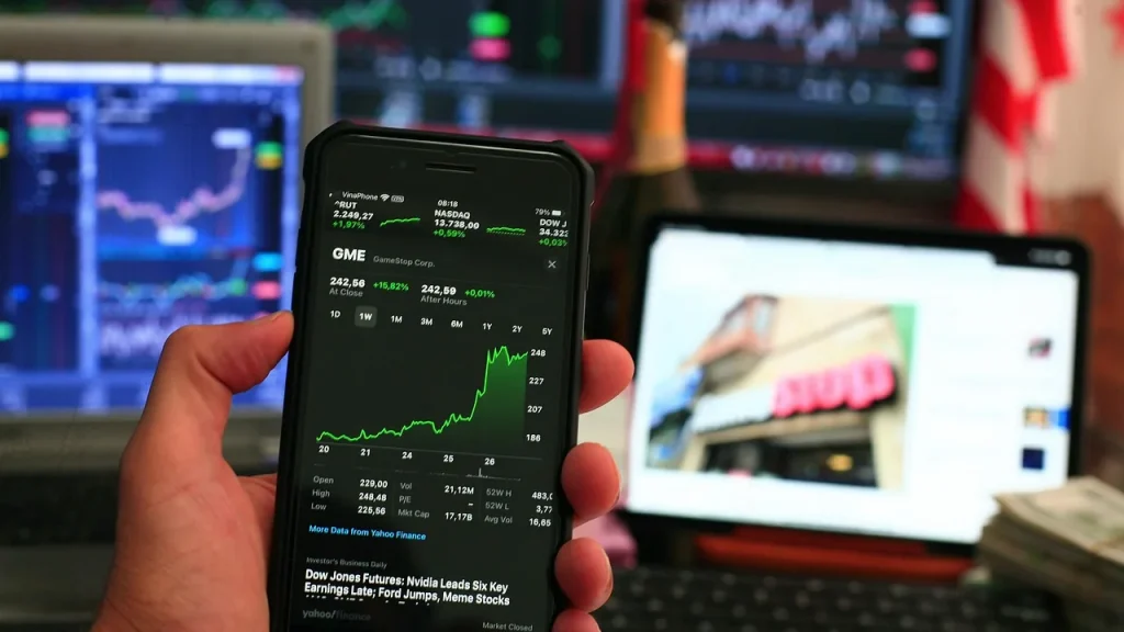 Stock market screen