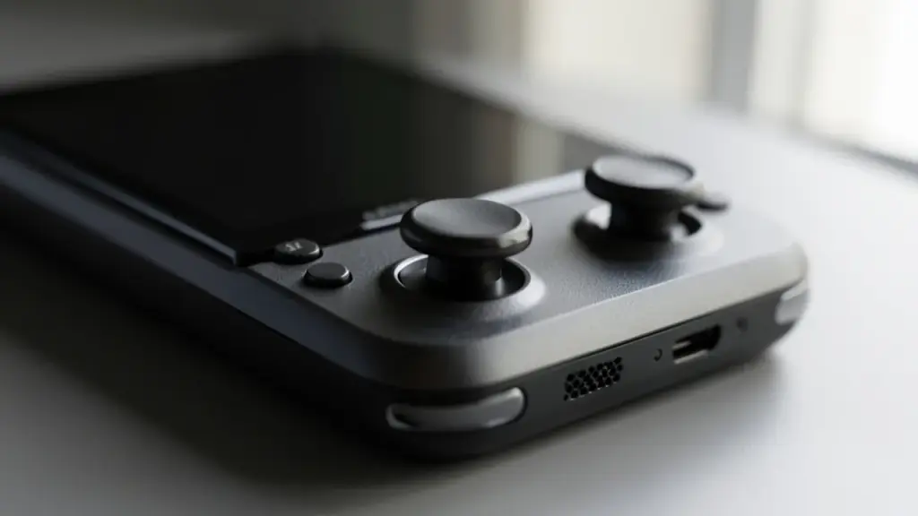 Close-up of thumbstick and triggers on Xbox Ally X20 showing premium controls