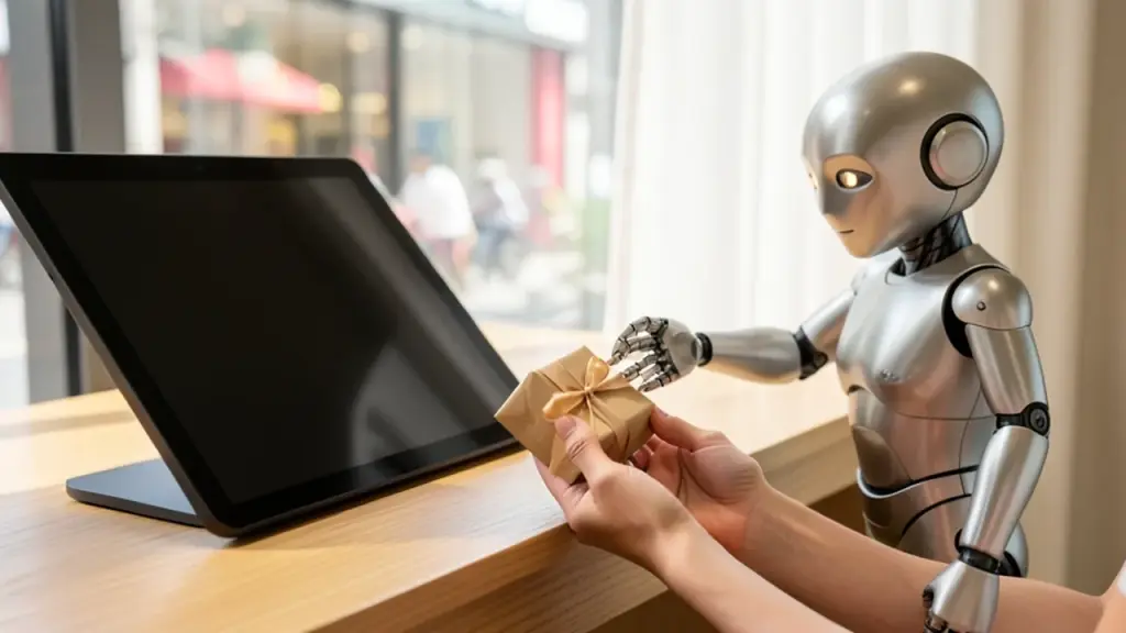 Robot helper in a service environment.