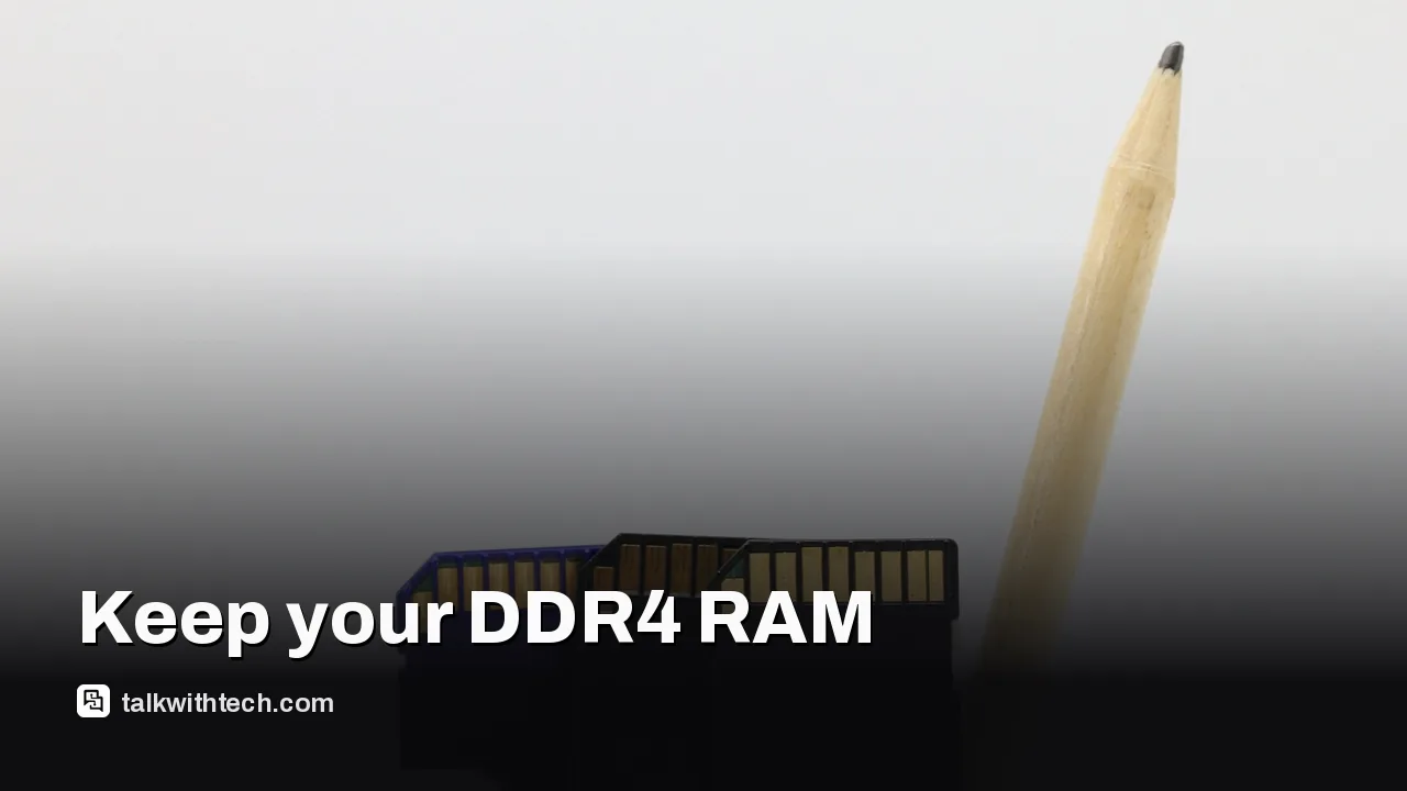Close-up of DDR4 and DDR5 memory modules side by side