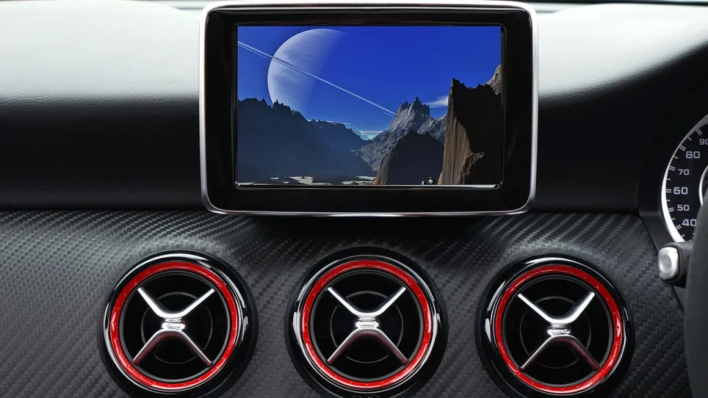 Wide interior with large center touchscreen and digital instrument cluster