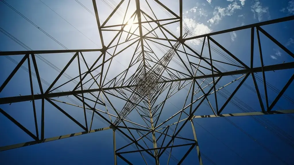 Power lines or a large energy facility in the landscape