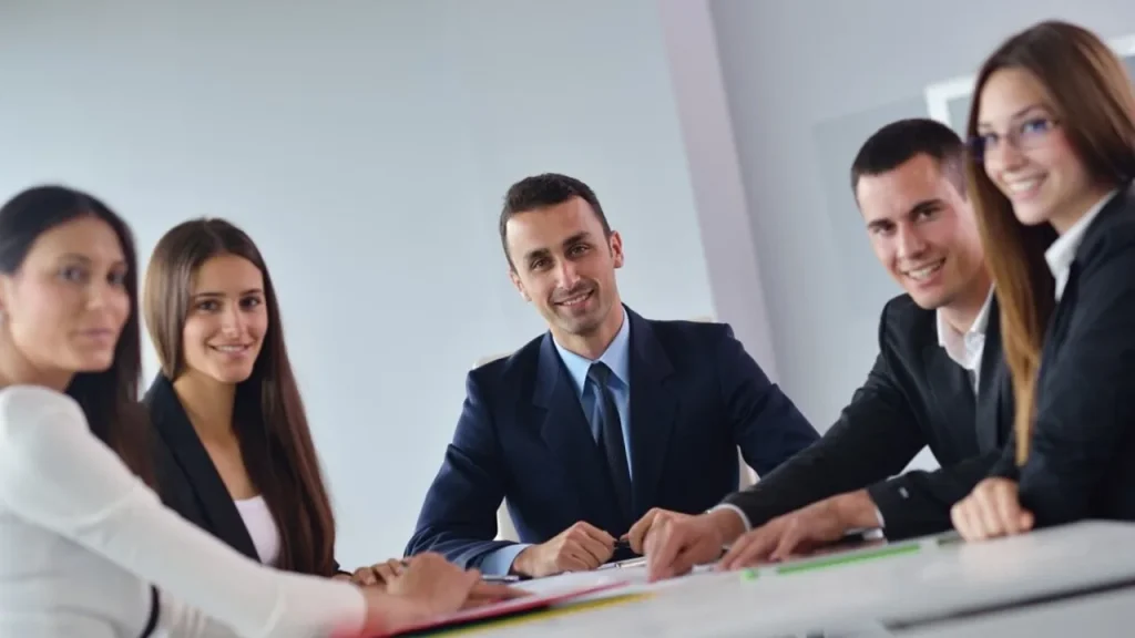 People at a meeting discussing strategy