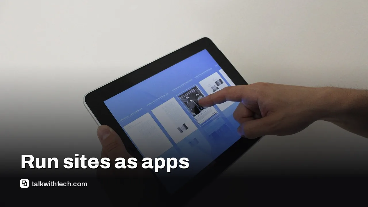 Tablet showing multiple web apps installed as windows