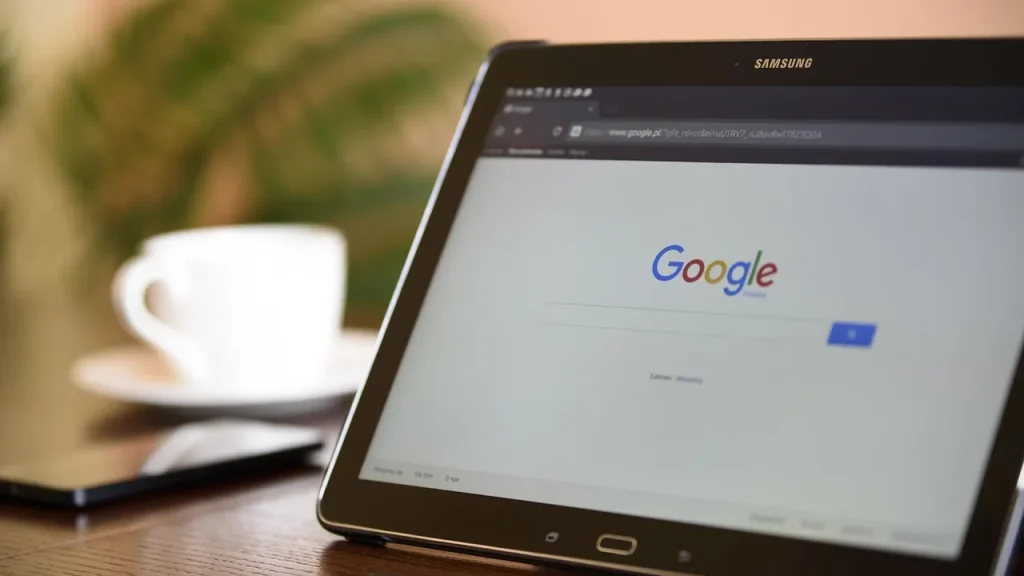 Laptop screen showing a web browser with ads