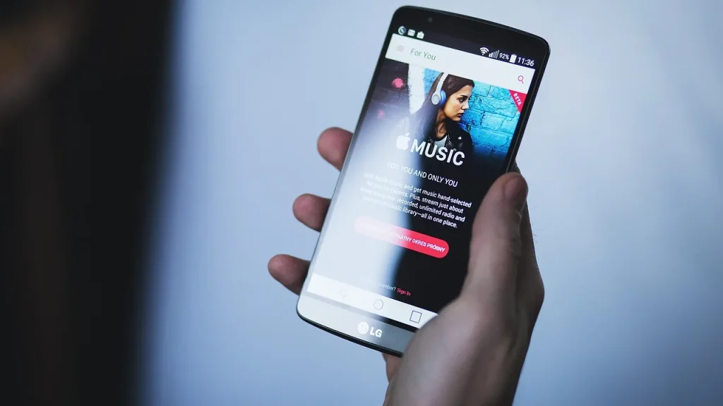 Smartphone screen showing a streaming app library