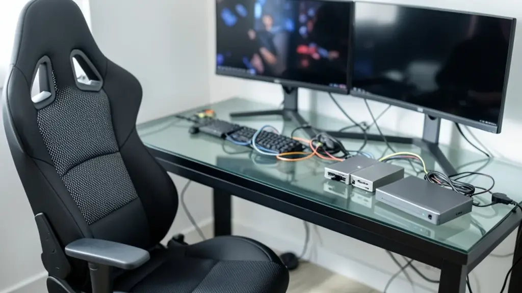 Close-up of modding tools and hardware box on a desk.