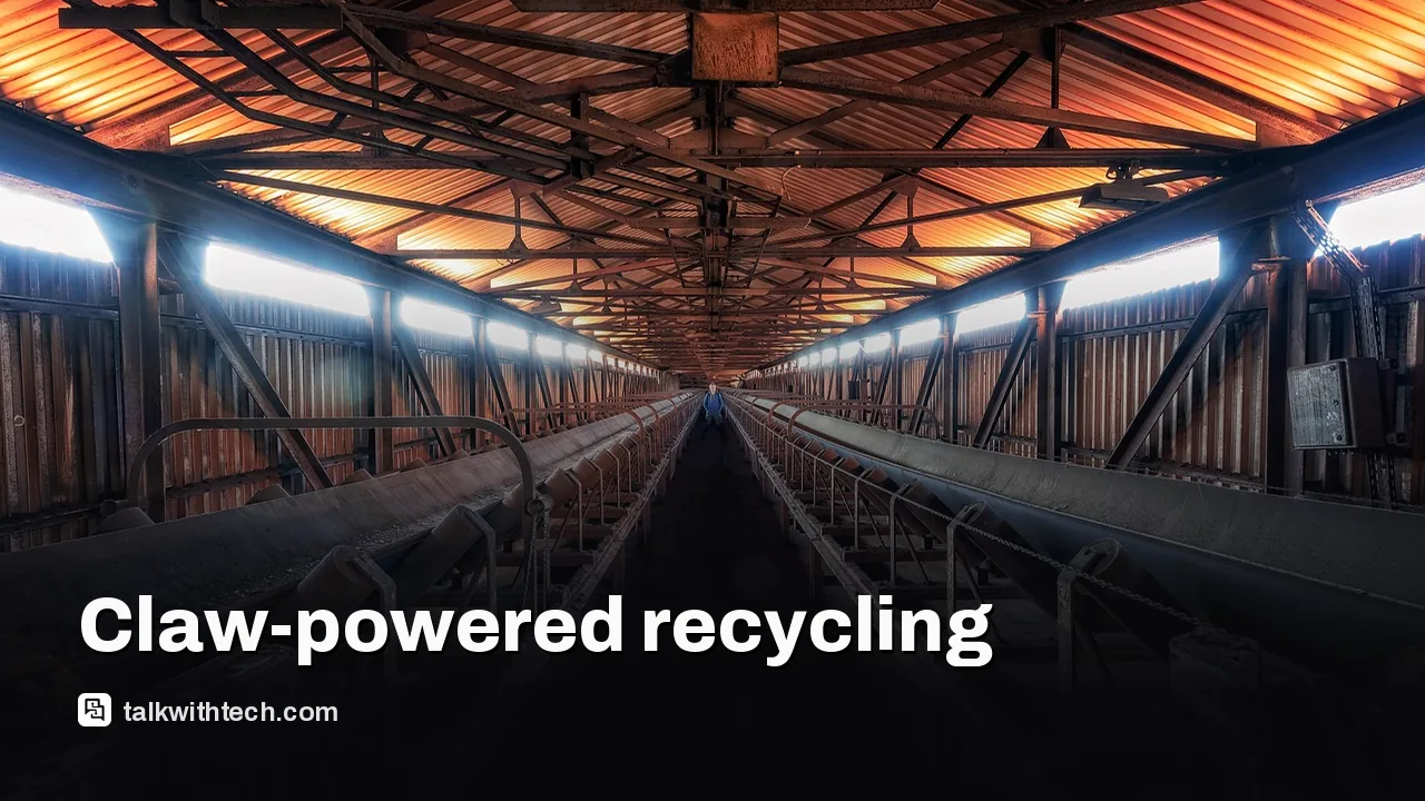 Industrial robot sorter in a recycling plant handling materials