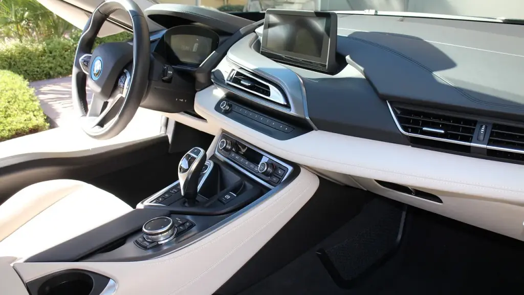 A modern electric vehicle cockpit with digital displays