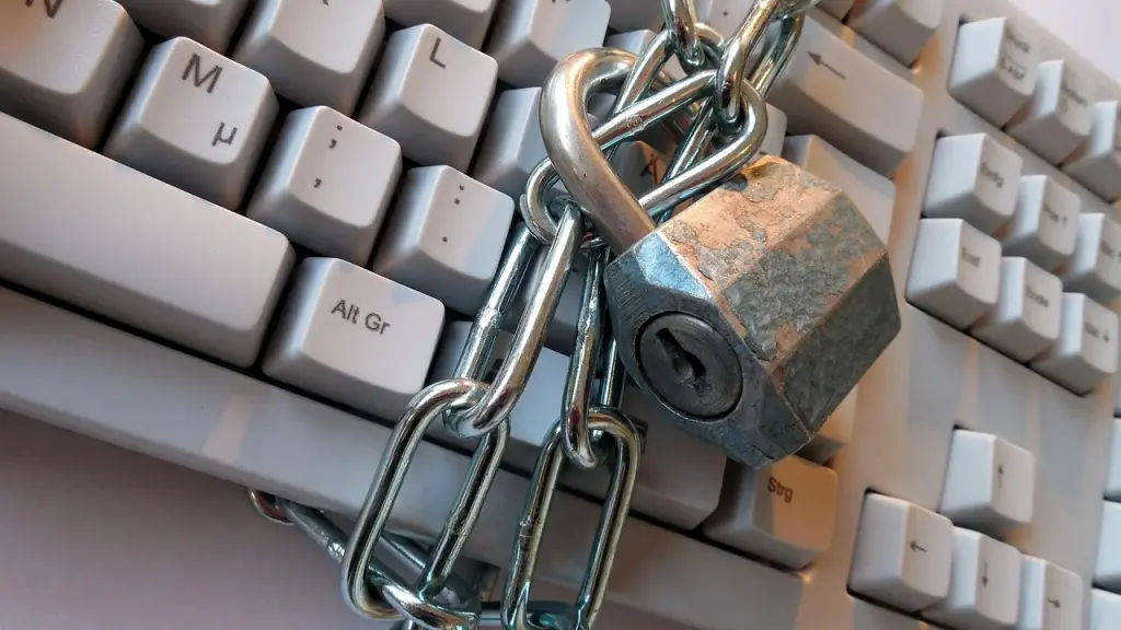 Close-up of a keyboard and monitor with privacy icon