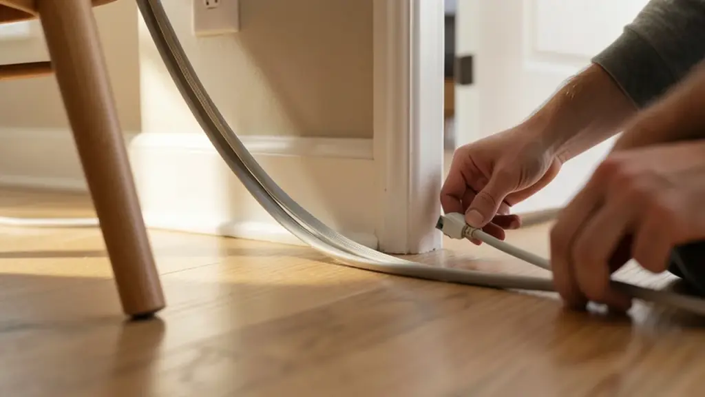 Everyday routing choices—flat under rug vs round for longer runs.