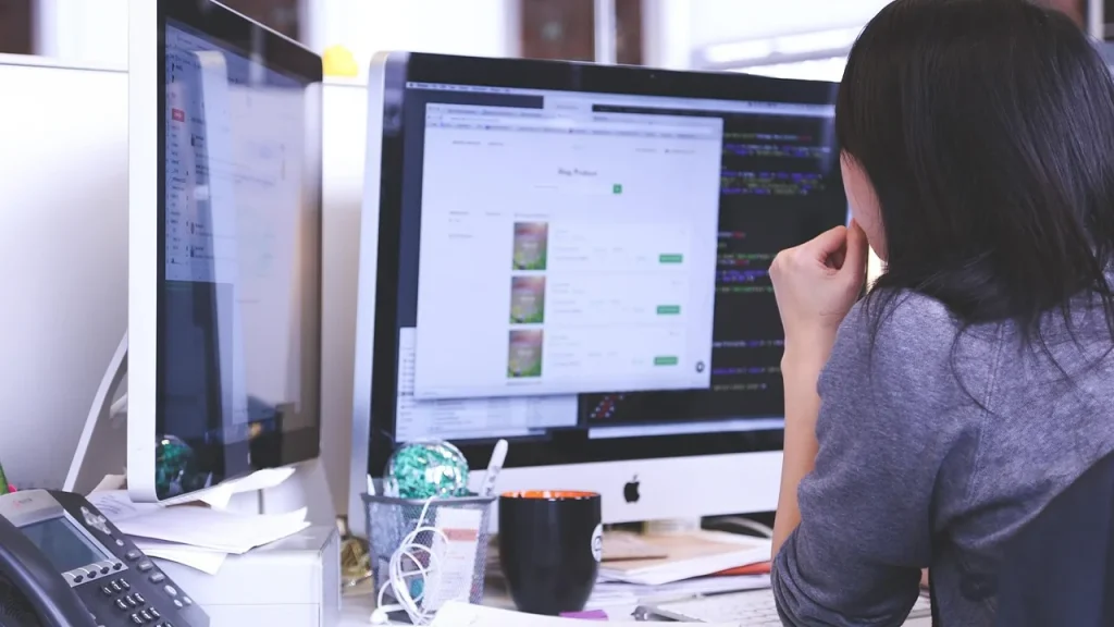 Team of engineers in a modern office discussing a project