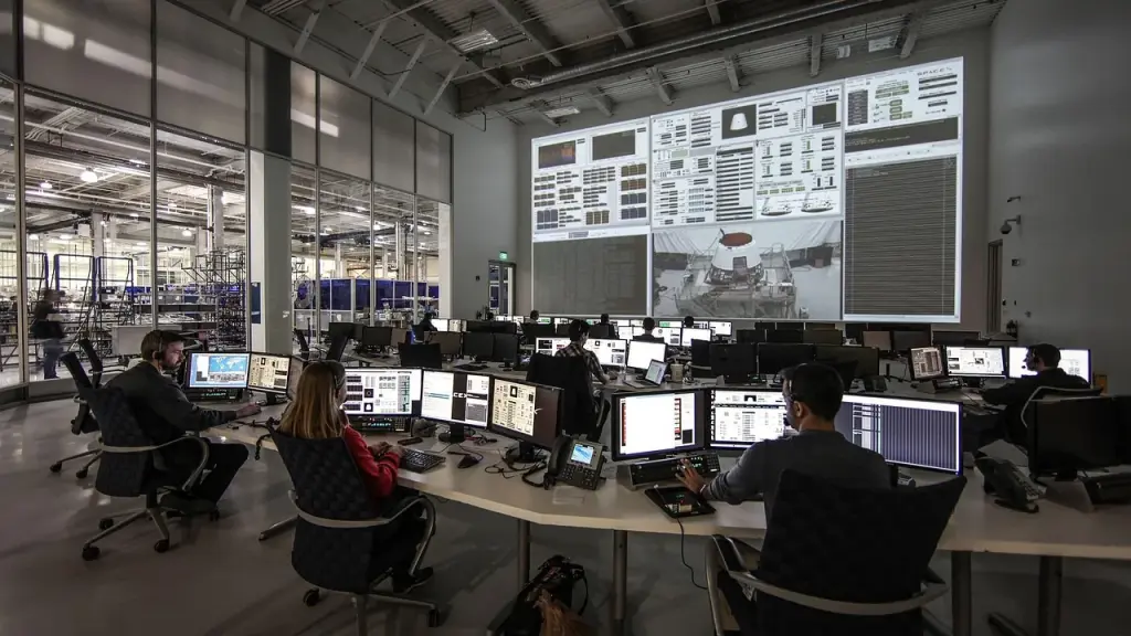 Operator monitoring security alert on screens in a control room