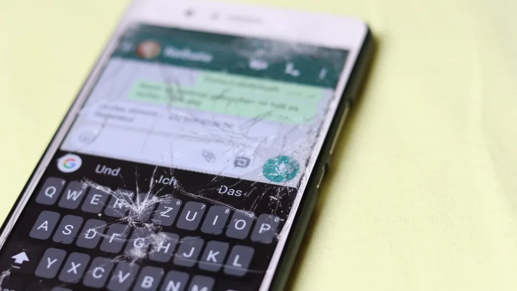 Close-up of a foldable phone’s large inner screen