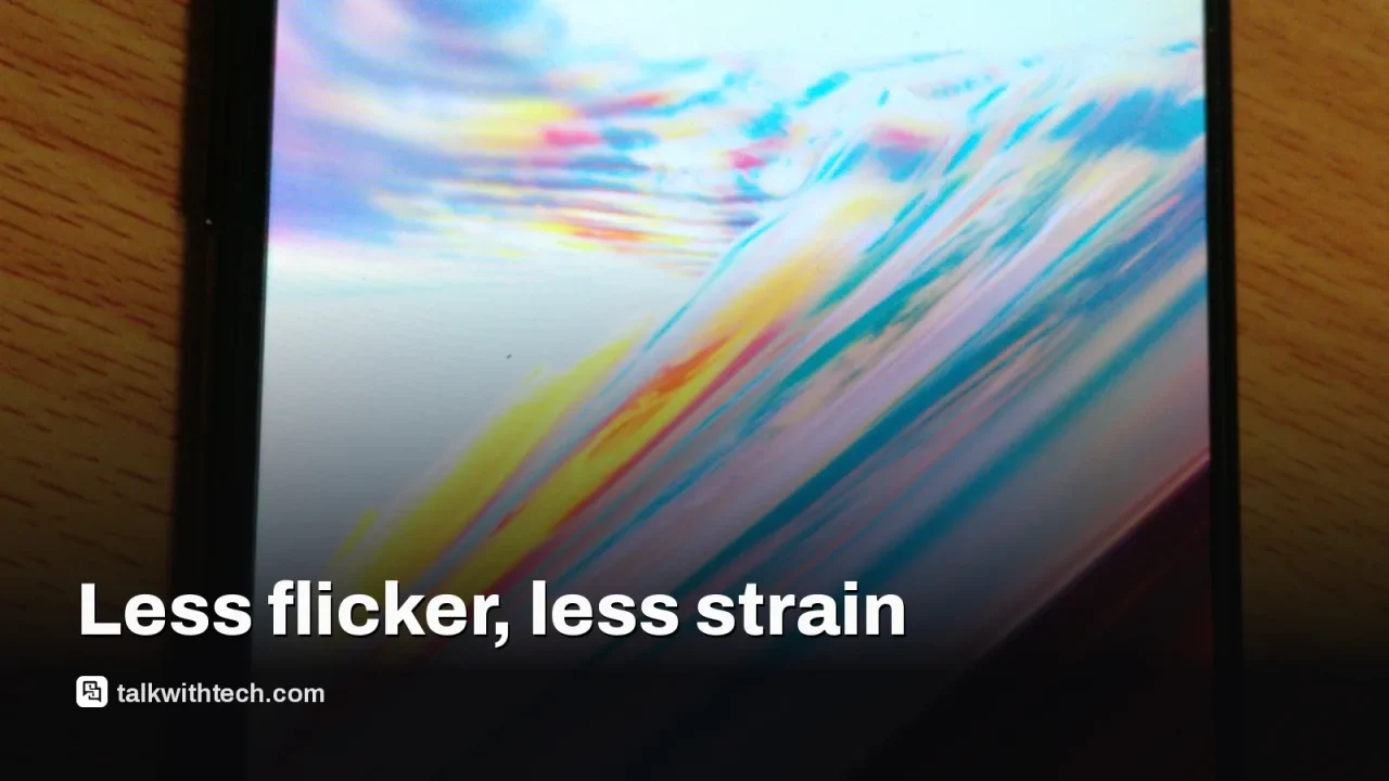Close-up of an OLED phone screen showing vibrant colors