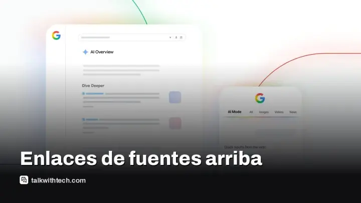 Google coloca enlaces de fuentes más arriba en respuestas de IA