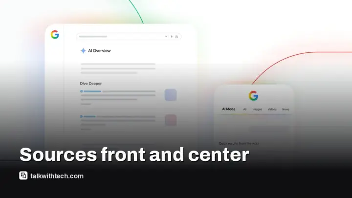 Google links AI responses add visible source links up front