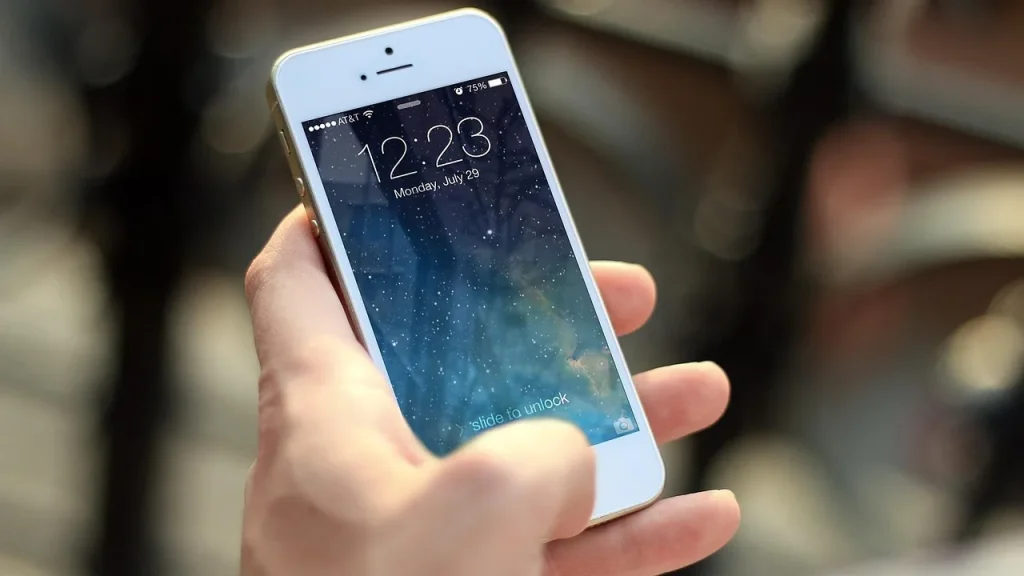 Person using a smartphone to view maps app