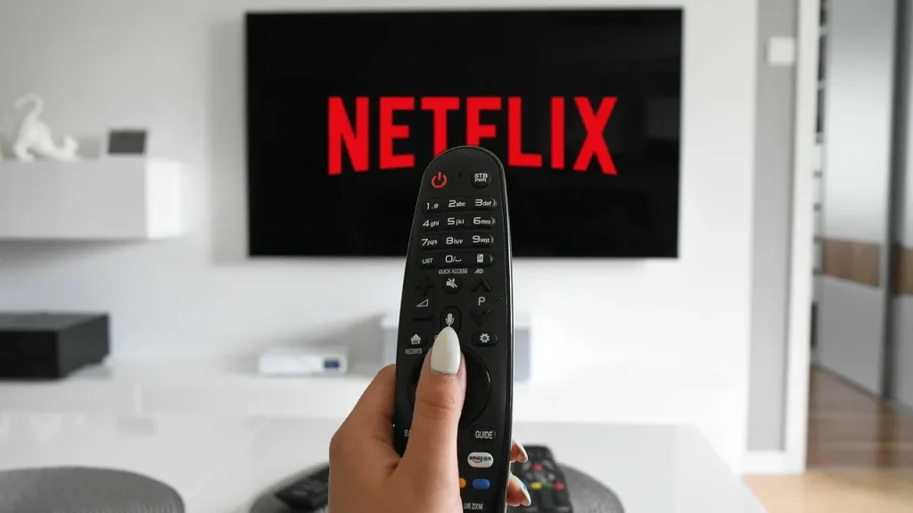 A compact streaming device near a TV