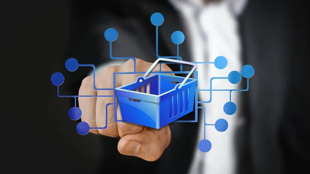 Graphic showing a digital cart with items from multiple retailers