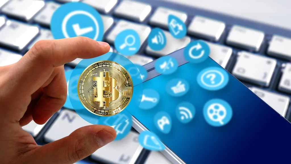 Smartphone displaying a crypto coin concept