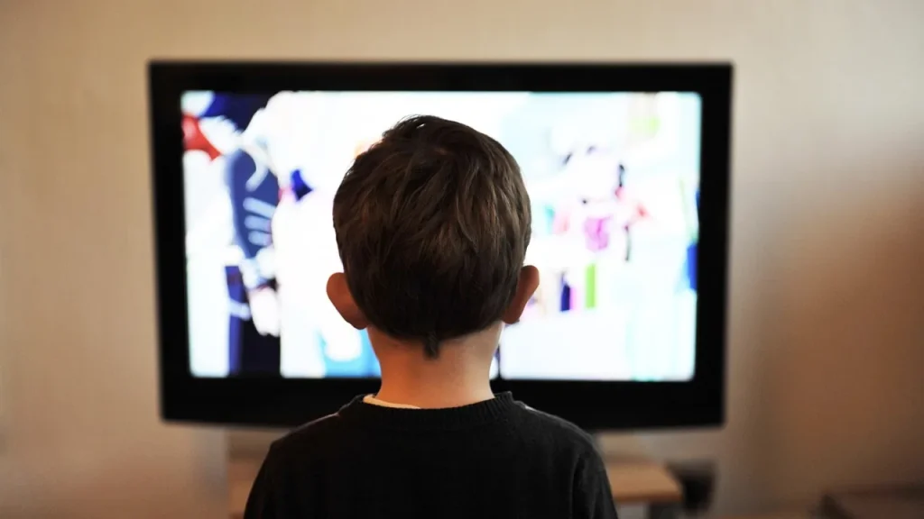 A television in a living room