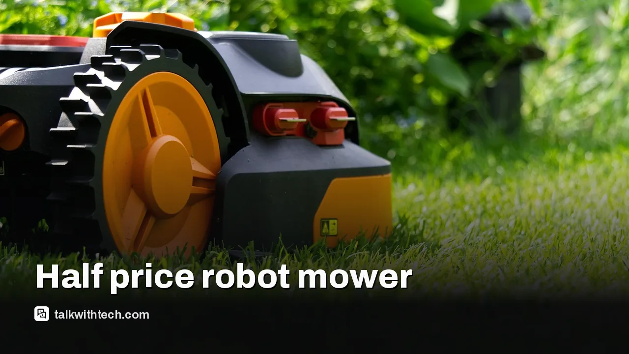 A robot lawn mower on a well-kept lawn