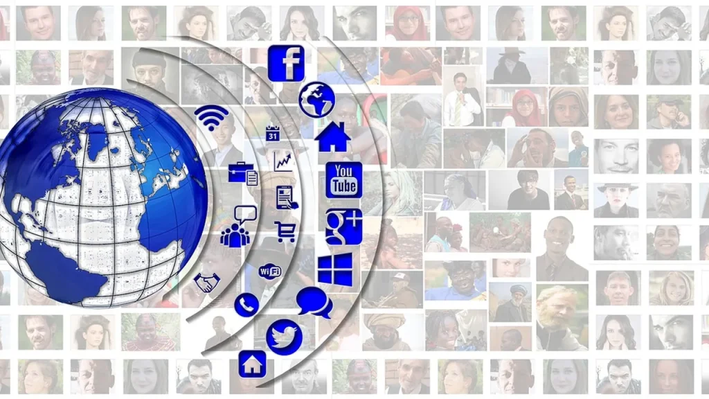 Concept image of global internet coverage with satellites
