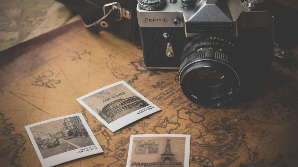 Collage of road trip photos in a roadbook layout