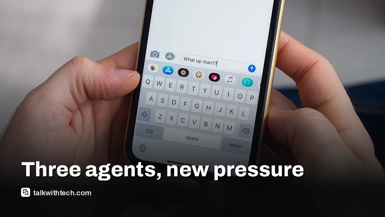 Smartphone showing a messaging app with an AI assistant
