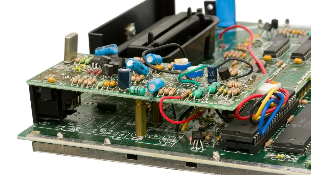 Close-up of a motherboard showcasing high-density packaging