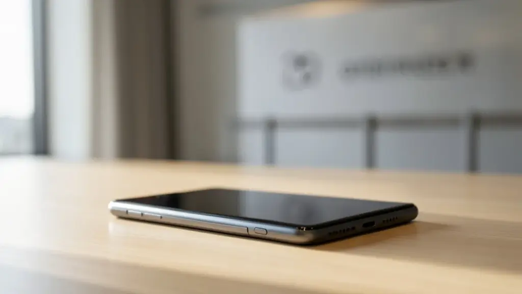 Close view of a foldable iPhone Duo hinge and closed screen with delivery delays context.