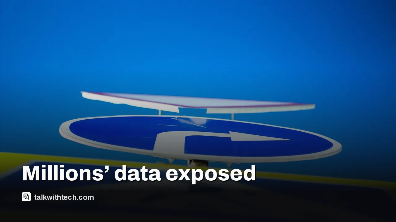 Generic warning about data breaches on a monitor screen