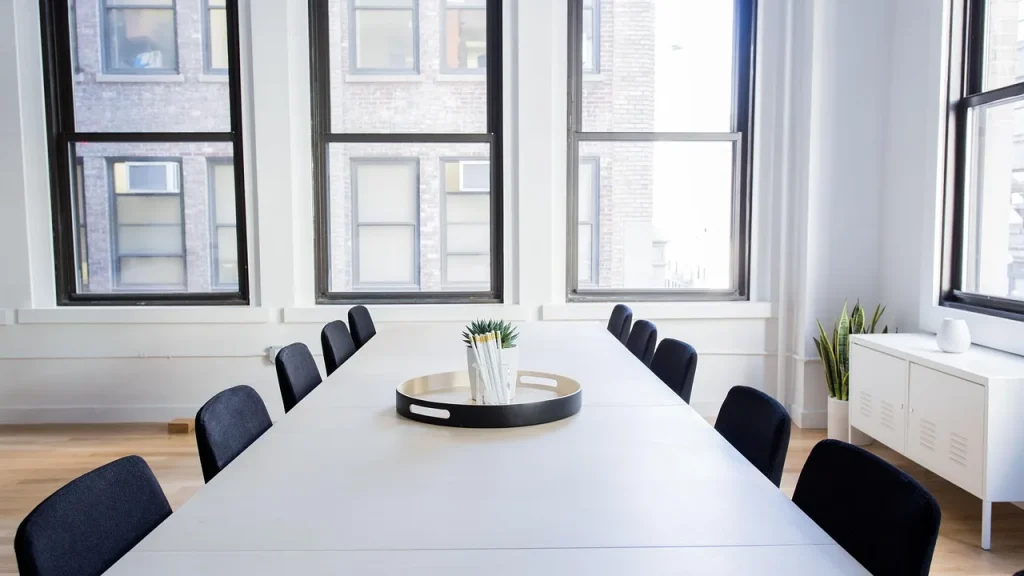 boardroom or conference setup discussing policy