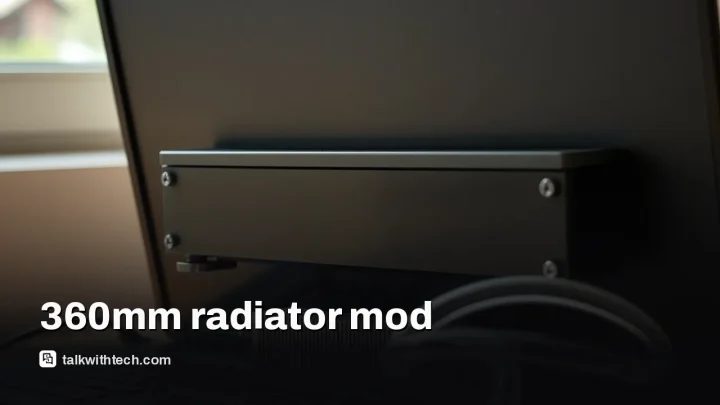 A 360mm radiator bolted to a laptop trims temps and ups FPS