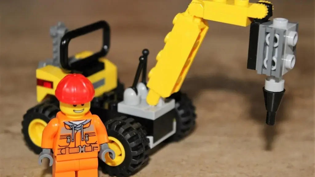 Close-up of small brick-built figures and parts in a calendar